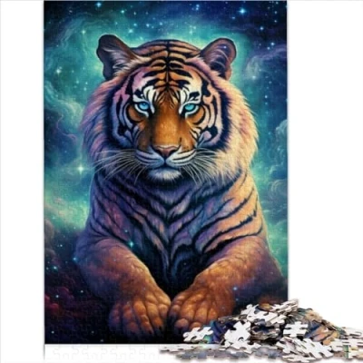 Image of Jigsaw Puzzles for Adults Gifts Fantasy Animal Tiger puzzle Wooden and Kids Age 10 Up educational （50x75cm）