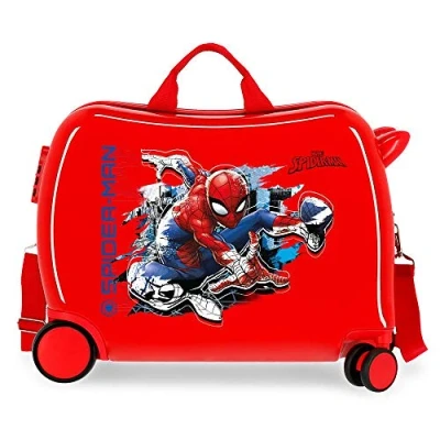 Image of Marvel Spiderman Geo Red Kids Rolling Suitcase 50 x 38 20 cm Rigid ABS Combination Lock 34 Litre 2.1 kg 4 Wheels Hand Luggage