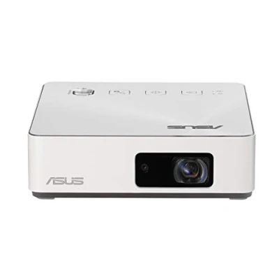 Image of ASUS S2 White USB C Portable LED Projector, 720P (1280 x 720), 500 Lumens, Built in 6000mAh Battery, Keystone Adjustment, Auto Focus, Wireless Projection