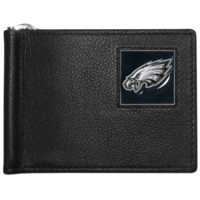 Image of Siskiyou Sports NFL Mens Philadelphia Eagles Leather Bill Clip Wallet One Size Black
