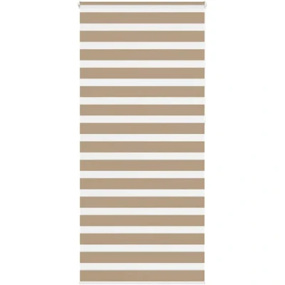 Image of vidaXL Zebra Blind Sand Brown 105x230 cm Fabric Width 100.9 Polyester