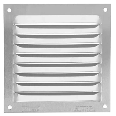 Image of Amig Square Aluminium Air Vent Grille Ideal for Kitchen and Bathroom Ceilings Dimensions: 100 x mm Colour: Silver
