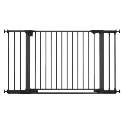 Image of Safetots SafeStep Gate, Black, 138cm 145cm, Extra Low Walkthough, 81cm Wide Doorway, Gate for Stairs, Hallways and Doors, Baby Toddler, Easy Installation