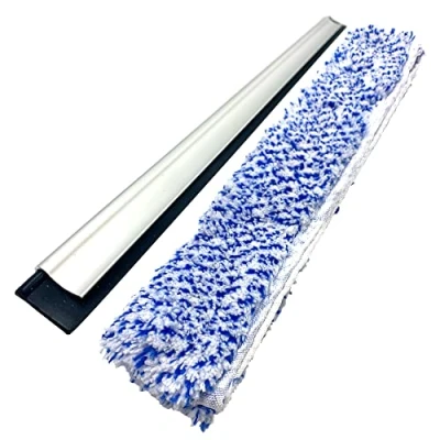 Image of Replacement Window Cleaner Rubber Squeegee Blade and Microfibre Glass Wiper Pad, Accessories for 14 Multipurpose Cleaning Window, Car, Bathroom &amp; Shower