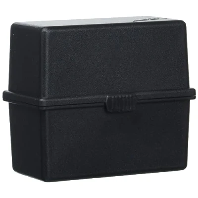 Image of Exacompta Ref 50614D Office Memo Box 49 x 88 77mm in Size, Suitable for A8 Business Cards, Snap Lock Closure, 100 Cards &amp; Index Supplied Black
