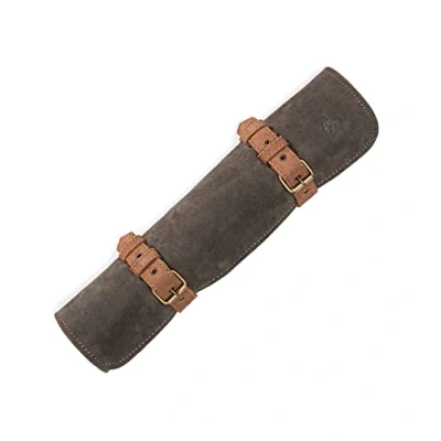 Image of Angus Stoke knife bag for chefs Leather Chef&#039;s Roll Large Lockable Cooking Kitchen Sean, Olive Green/Brown,
