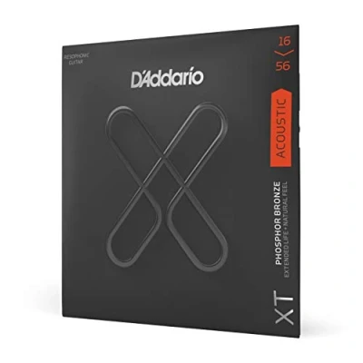 Image of D&#039;Addario Guitar Strings XT Phosphor Bronze Coated Resophonic XTAPB1656 Extended String Life with Natural Tone, Feel For 6 Guitars 16 56 Medium