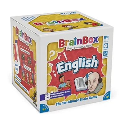 Image of BrainBox English Fun &amp; Educational Card Game Ages 8+ 1+ Players 10 Minutes Play Time