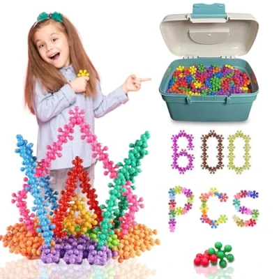 Image of Xwin 600 Pcs STEM Building Toys 3D Construction Learning Stacking Toy for Kids Educational Blocks Toddlers Preschool Interlocking Disc Gift
