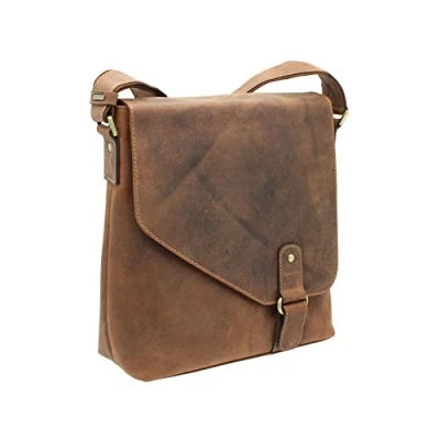 Image of VISCONTI Oiled Leather Aspin Messenger Bag 16071 Oil Tan