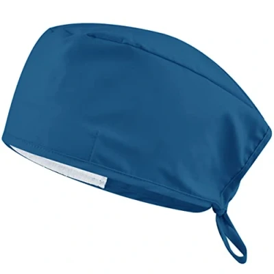 Image of B well OP Hood Fabric Surgical Caps Nurse Accessories for Doctors, Nurses, Dentists, Pharmacists, Veterinarians, Medical Personnel, Caribbean Blue, One Size Fits All
