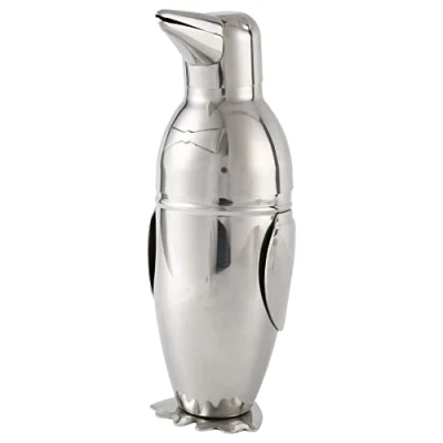 Image of KJKVIVH 500Ml Cocktail Shaker, Penguin Stainless Steel Bar Bartender Drink Mixer Shaker Pot,Wine Bottle,Wine Accessories