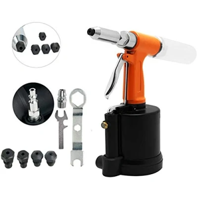 Image of Seababyhouse Pneumatic Rivet Gun Hydraulic Air Riveter Tool Labor Saving Riveting Nut Nail Insert Hand Set, 1/4 inch 3/16 5/32 1/8 3/32 Nosepieces