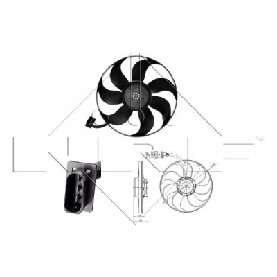 Image of 1J0959455S Cooling fan NRF 47393 350mm 12V 200W without radiator shroud VOLKSWAGEN: Golf 4, Bora Saloon, New Beetle Hatchback, AUDI: TT Roadster