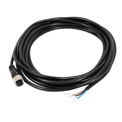 Image of Sourcingmap M12 Female Straight 4 Pins Connector Aviation Socket Electrical Cable 5M