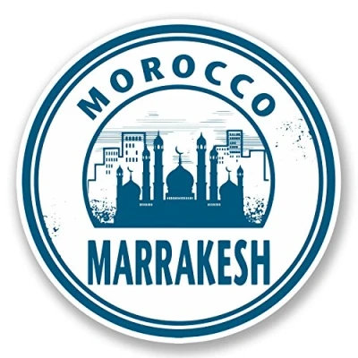 Image of 2 x 10cm Morocco Marrakesh Vinyl Sticker Luggage Travel Suitcase Tag #5731 (10cm 10cm)