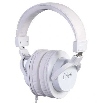 Image of Carry on SH 100 Over Ear Closed Back Headphones Padded Headband Detachable 3m Cable 3.5mm Jack Including 6.3mm Adaptor Perfect for Music Gaming Podcast &amp; Musical Instruments White