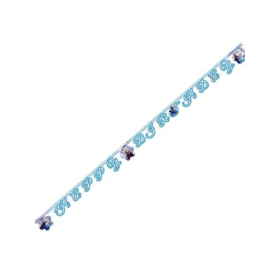 Image of Unique Party 72117 2m Disney Frozen Happy Birthday Banner in Light Blue