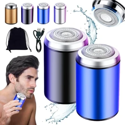 Image of Sopami Mini Electric Shaver, Portable Shaver Sopami, Men&#039;s Razor for Men, USB Rechargeable Waterproof Beard Trimmer (2pcs B)