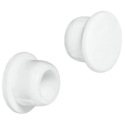 Image of 6mm Screw Hole Drill Cover Blanking Caps White Pack of 30