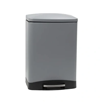 Image of CALITEK 6 Litre Pedal Waste Bin Bathroom Home Office Rubbish Trash with Soft Close Lid and Removable Inner Bucket Hands Free Odour Proof Matt Finish litres Capacity (Grey)