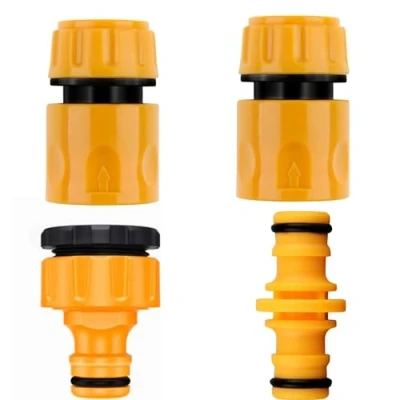 Image of 3/4 inch &amp; 1/2 2in1 Plastic Graden Hose Tap Connector End Connector,Fitting Repair Set,Garden Water Quick Double Male Connector,(Quick &amp;Double&amp; 2 1 Connector)