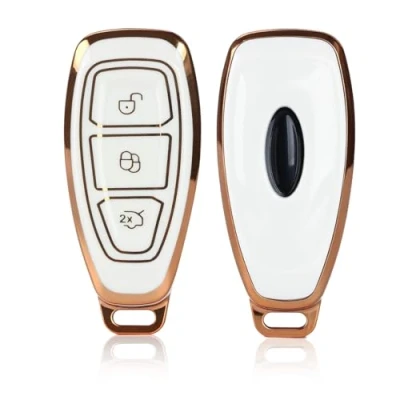 Image of Leogony Key Fob Cover for Ford, Soft TPU Car Protector Accessories Compatible with Ford Focus Fiesta Kuga C Max