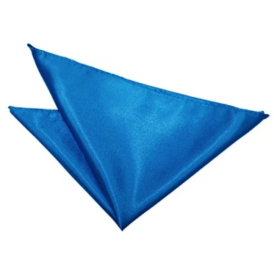 Image of DQT Men Blue Solid Plain Stripe Floral Paisley Polka Dot Pocket Square Satin Electric