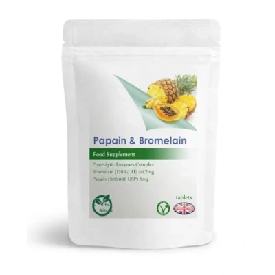 Image of Papain and Bromelain (Vegan) Protein Digesting Proteolytic Enzymes Complex (Pack of 180)
