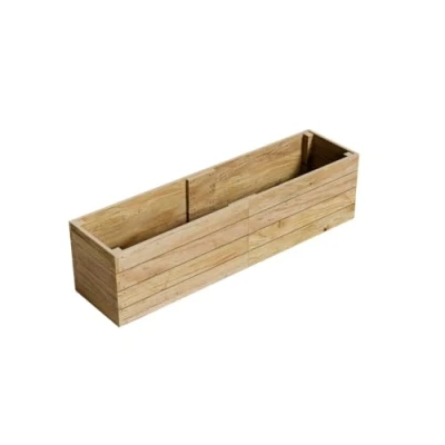 Image of Gro Garden Products Wooden Raised Bed 60cm L x 240cm W H Large Planters for Vegetables, Herbs, or Flowers Trough Planter Box with FSC Tanalised Timber