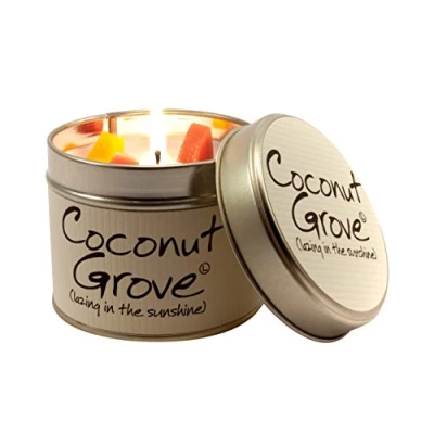 Image of Lily Flame Coconut Grove Tin, White, 7.7cm l x w 6.6cm h