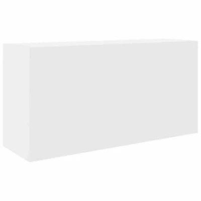 Image of vidaXL Bathroom Wall Cabinet 80x25x40 cm White Modern Engineered Wood Storage Organizer with Gas Spring Doors for Home Decor