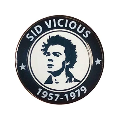 Image of SID VICIOUS The Sex Pistols Tribute Enamel Metal Pin Badge 25mm Diameter