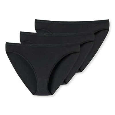 Image of Uncover by Schiesser Women&#039;s 3pack Slip Cotton Underwear, 3 x Black, L (Pack of 3)