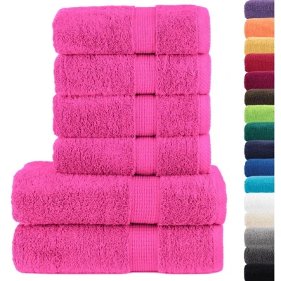 Image of vidaXL 6 Piece Premium Towel Set SOLUND Pink 600 gsm