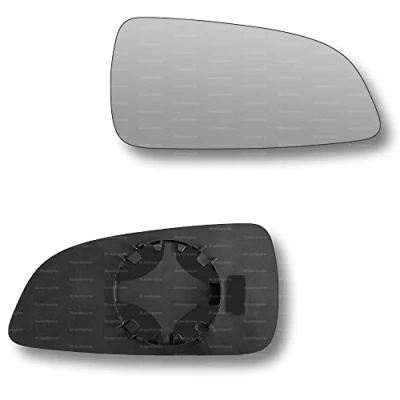 Image of Less4spares Replacement Wing Mirror Glass Right Compatible with Vauxhall Astra 2004 2008 CLIP ON Driver Off side Convex