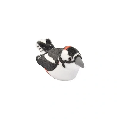 Image of Wild Republic 19501 13 16 cm Great Spotted Woodpecker with Real Bird Calls Plush Toy, Black/White