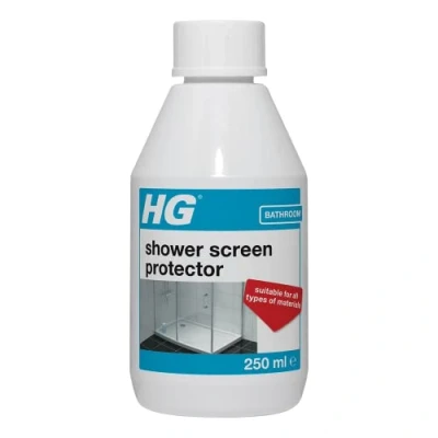 Image of HG Shower Screen Protector, Cleaner &amp; Tile Protector for Walls Bathroom Furniture, Limescale Remover Glass Shield, Bath 250ml