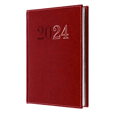Image of Collins Debden Chelsea 2024 Diary A5 Day to Page Business Planner and Organiser January December Daily Red ND54.15 24