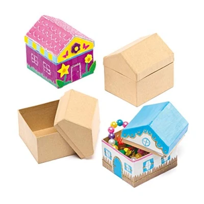 Image of Baker Ross EF963 House Craft Boxes (Pack of 4), Assorted, 9 x 8 7 cm