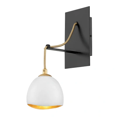 Image of Lisa McDennon by Hinkley Nula 1 Light Wall Shell White, Luxe Gold