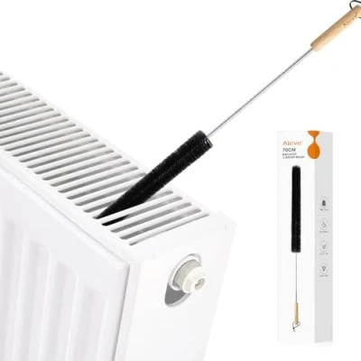 Image of AIEVE Radiator Cleaner Brush, 70CM Flexible Long Duster with Wood Handle, Multipurpose Cleaning Brush for &amp; Dryer Lint Washing Machine