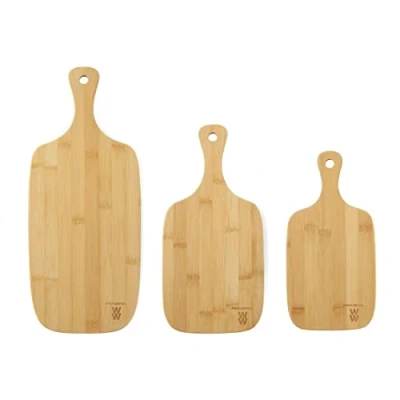 Image of Progress by WW BW11728 Chopping Board Set, 3 Piece Oil Finished Bamboo FSC® Certified Bamboo, Protect Worktops, Multiple Sizes, Charcuterie Board, Prepare/Serve, Meat, Cheese, Fruits, Wood