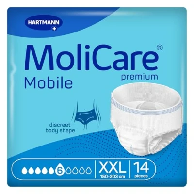 Image of MoliCare Mobile 6 Drops Size XXL Incontinence Pants with Reliable Leakage Protection, Disposable Pull Up for Moderate Incontinence, Comfortable Fit, Odour Neutralising, 14 Pieces