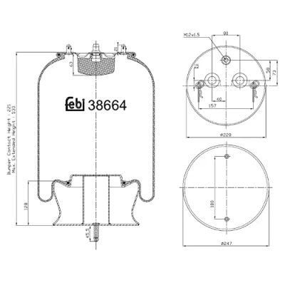 Image of 1362145, 1370743, 1386199 Boot, air suspension FEBI BILSTEIN 38664 Front Axle Left, Right