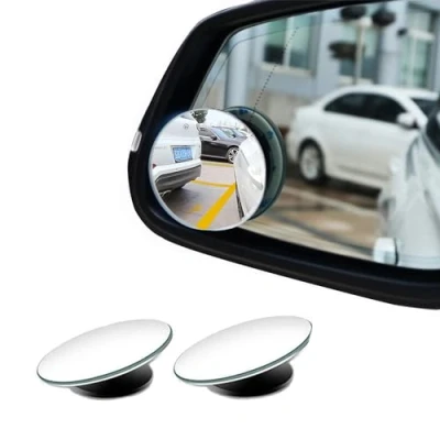 Image of Blind Spot Mirrors, Round Frameless 360 Rotate Sway Adjustable and Waterproof, HD Glass Convex Mirror Maximize RearView, Universal for Car SUV Trucks Traffic Safety 2 Pack