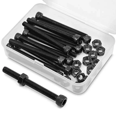 Image of M6 1.0 x 60mm 15PCS Socket Head Cap Screws Bolts and Nuts Set 12.9 Grade Alloy Steel Allen Drive