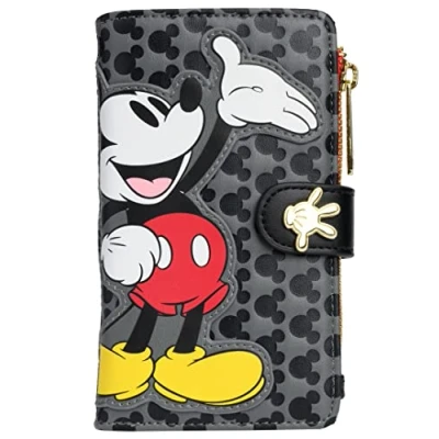 Image of Loungefly Disney Mickey Mouse Wallet Snap Flap Clutch, Multicolor