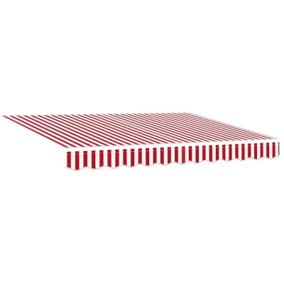 Image of vidaXL Manual Retractable Awning with LED Red and White 300x250 cm