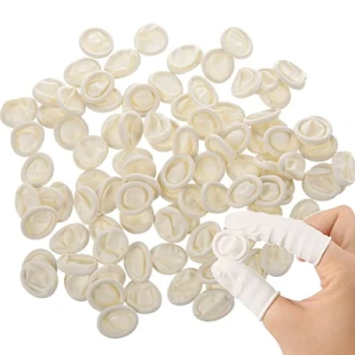 Image of Rubber Finger Cots, 200pcs Disposable Natural Cots Latex Anti static Covers Nail Art Gloves